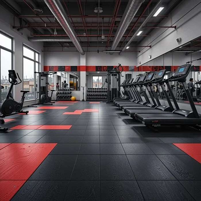 rubber flooring for commercial gym project Dubai