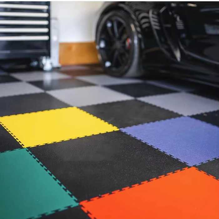 Colored Interlock Rubber Tiles for garage